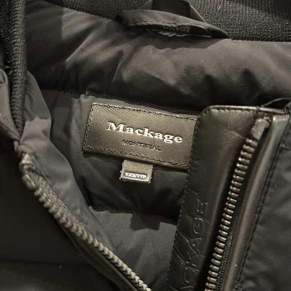 Mackage light weight black puffer Kaila with leather trim XXS - Picture 2 of 6
